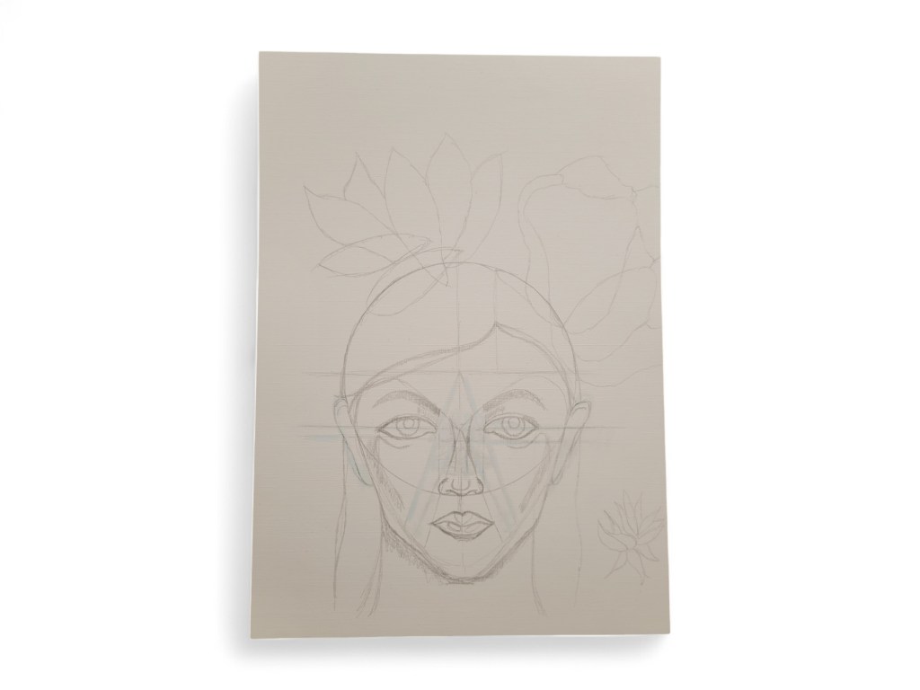 skizze, frau, gesicht, kopf, bleistift